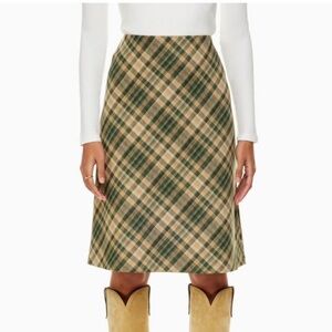 Wilfred Classic Plaid Midi Skirt - Size 2